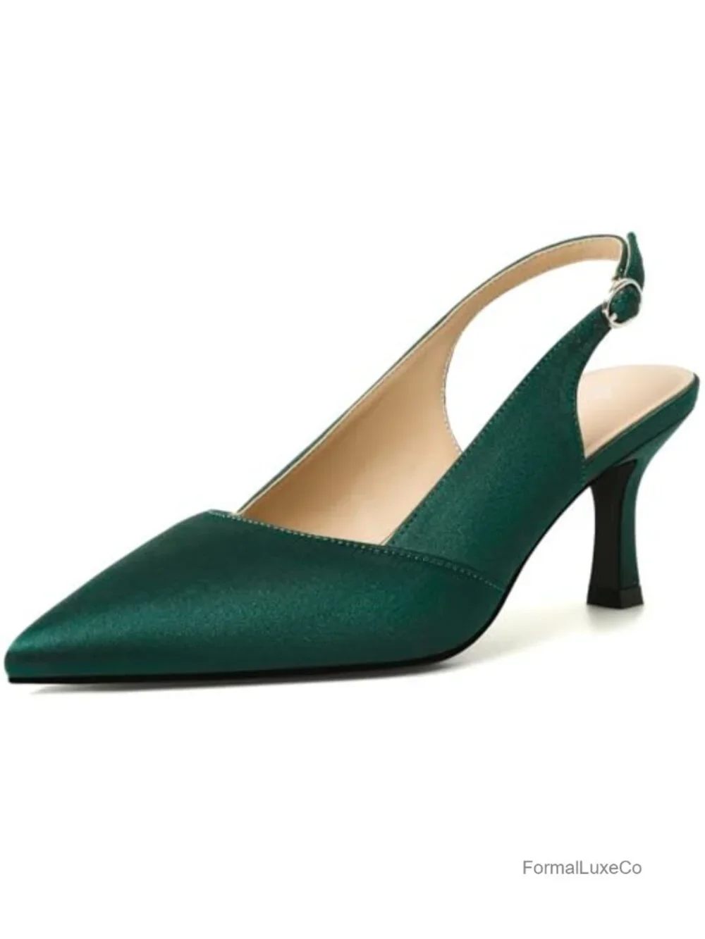 Kitten Heels Slingback Pointed Toe Pumps for Wedding Party Work